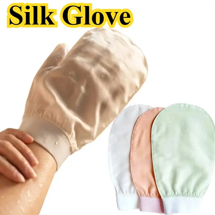 Gant de bain exfoliant en soie