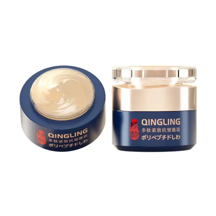 QINGLING – crème Anti-rides pour le visage, polypeptidique, raffermit la Texture de la peau et éclai