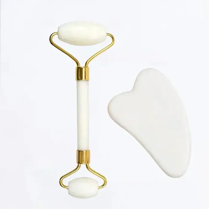Rouleau de Jade naturel pour le visage Gua Sha