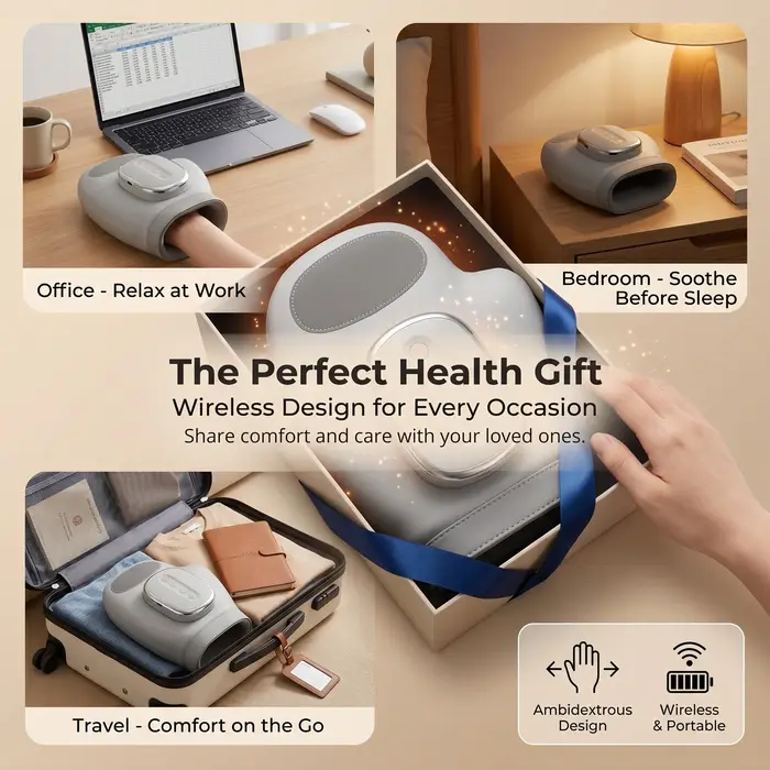 Masseur de mains électrique avec compression d'air et thérapie thermique