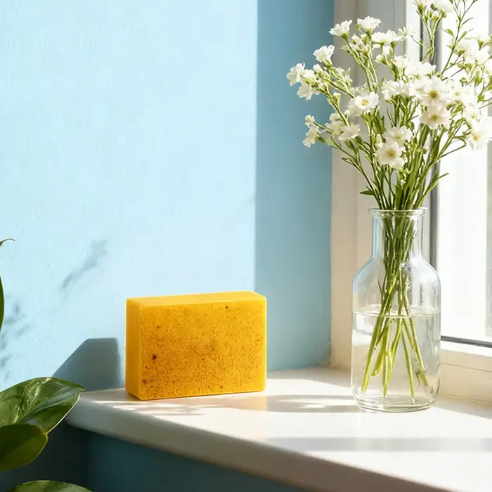 Savon à l'huile essentielle pour éliminer et blanchir l'acné au curcuma