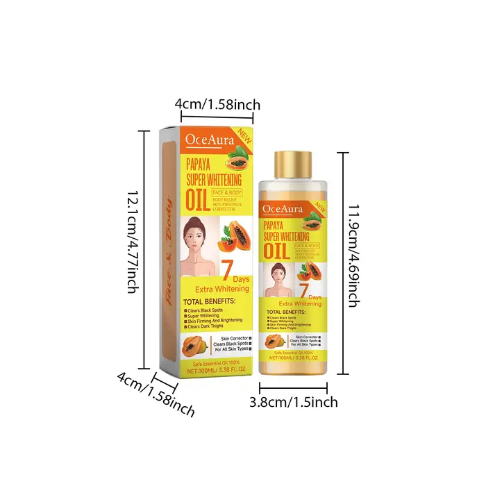 OCEAURA Papaye huile Super blanchissante visage et corps hydratant nourrissant blanchissant