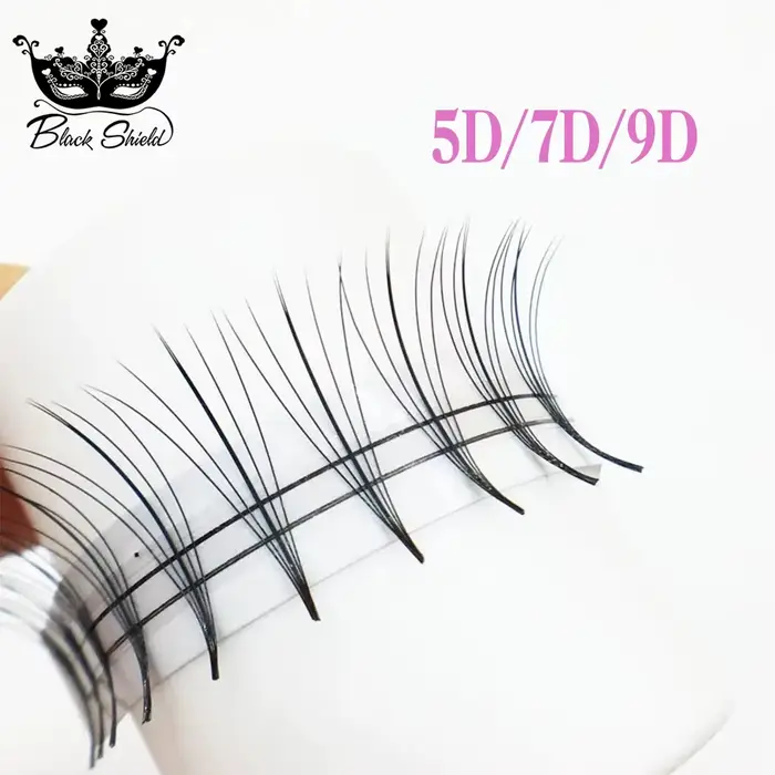 Extensions de cils en éventail 5D 7D 9D à base pointue, effet wispy, volume préformé, extensions en 