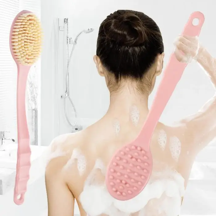 Brosse de bain à long manche pour épurateur de corps doux