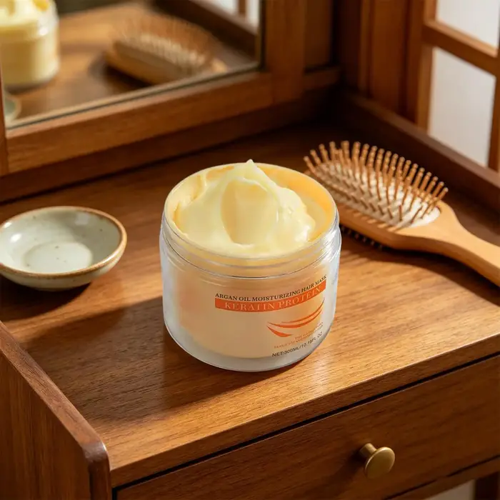 Masque capillaire hydratant et nourrissant 300ml pour réparation des pointes fourchues et des cas de casse des cheveux – Soin profond à domicile