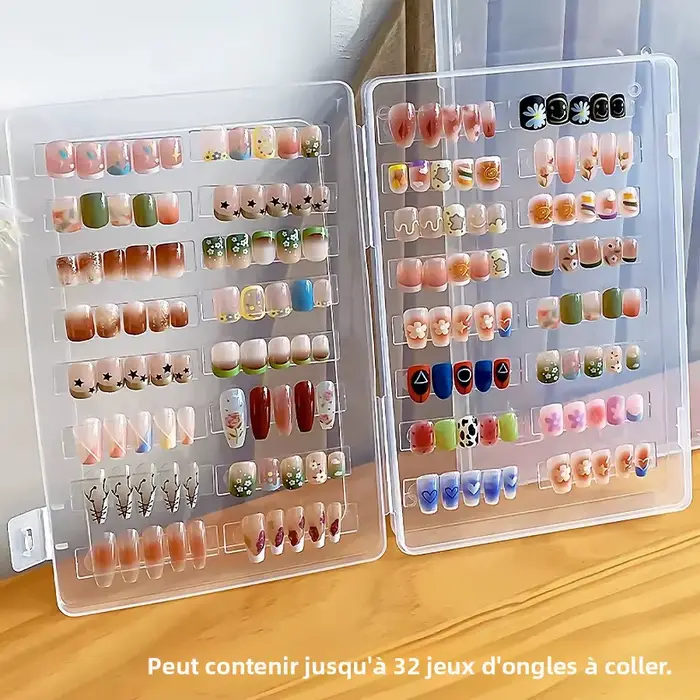 Boîte de rangement vide à pression sur les ongles