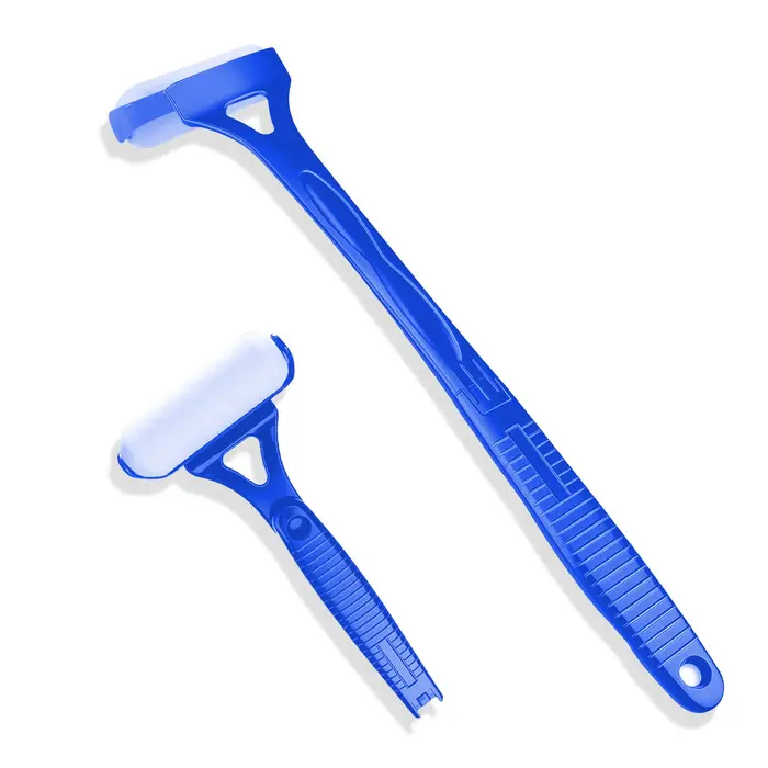 Applicateur de lotion pliable à long manche avec rouleau pour crème solaire et crème corporelle, rou