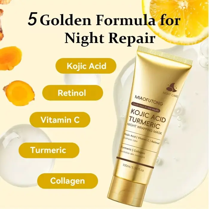 Acide kojique curcuma masque pelable de nuit 100ml collagène hydrolysé éclaircissant peau raffermissant traitement du visage coréen