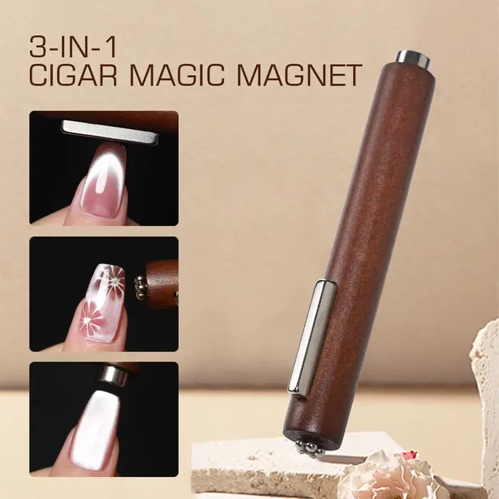 Aimant œil de chat fort multifonctionnel 3 en 1, bâton magnétique pour ongles en Gel UV/LED pour la