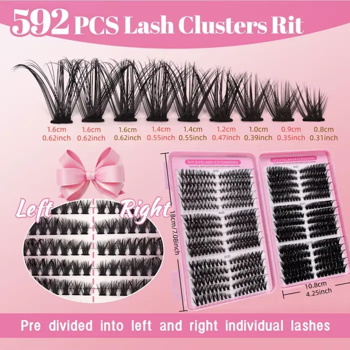 Une boîte de grappes de cils, 30 rangées d'extensions de faux cils, 30 + 40 + 50 + 60 + 80 + 100D ci