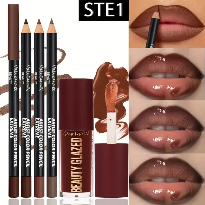 Ensemble de 4 kits pour les lèvres - 3 crayons