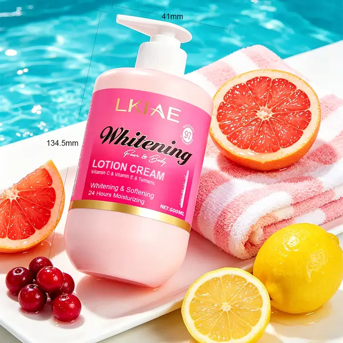 Crème hydratante pour le visage et le corps LKIAE, éclaircissante, peau lisse, avec citron, vitamine