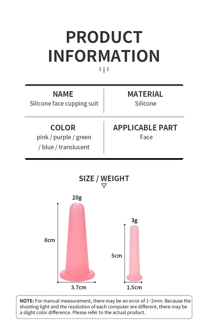 Ensemble de ventouses faciales en Silicone