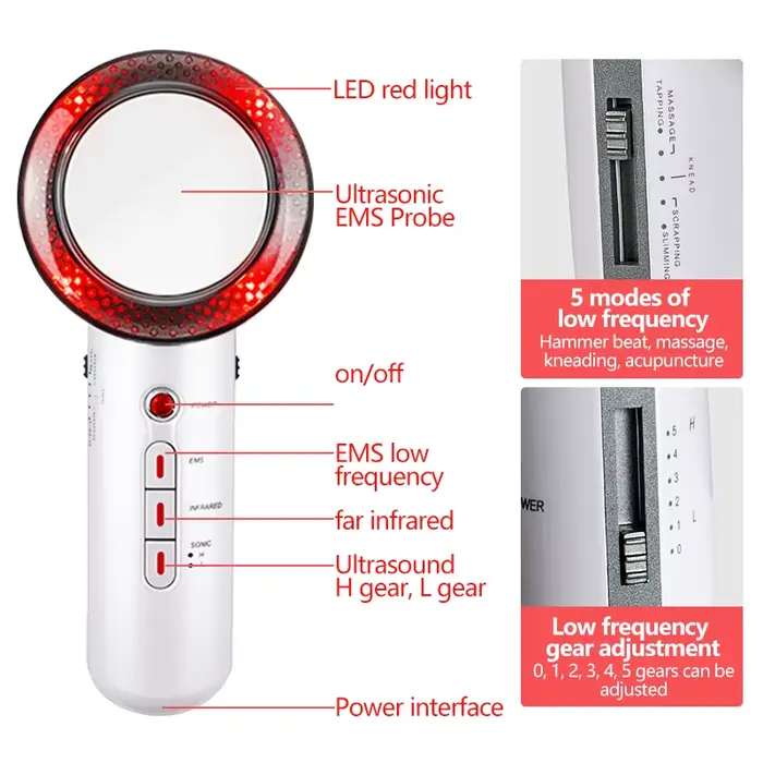 Masseur corporel ultrasonique infrarouge 3 en 1 EMS, réduction du visage, Anti-Cellulite, brûleur de graisse, perte de poids, Machine amincissante à infrarouge
