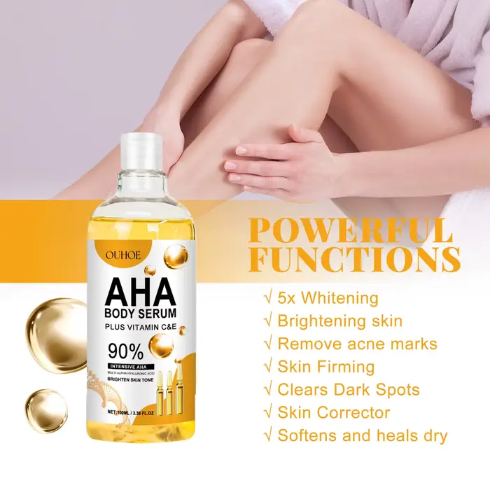 AHA sérum pour le corps hydratant éclaircissant taches gomme correcteur rétrécissement pores réparation éclaircir