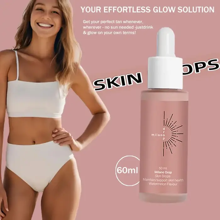 Gouttes autobronzantes douces Milano 50 ml – Sans parfum et sans alcool
