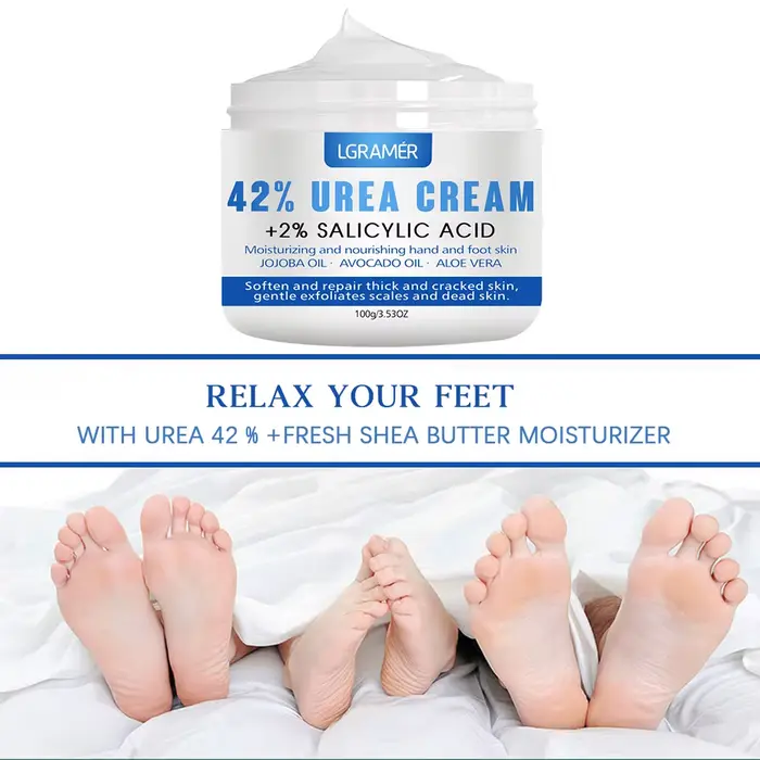 LGRAMER Crème pour les mains et les pieds à l'urée adoucit et hydrate la peau soulage la sécheresse répare les fissures exfolie et pénétrations en profondeur