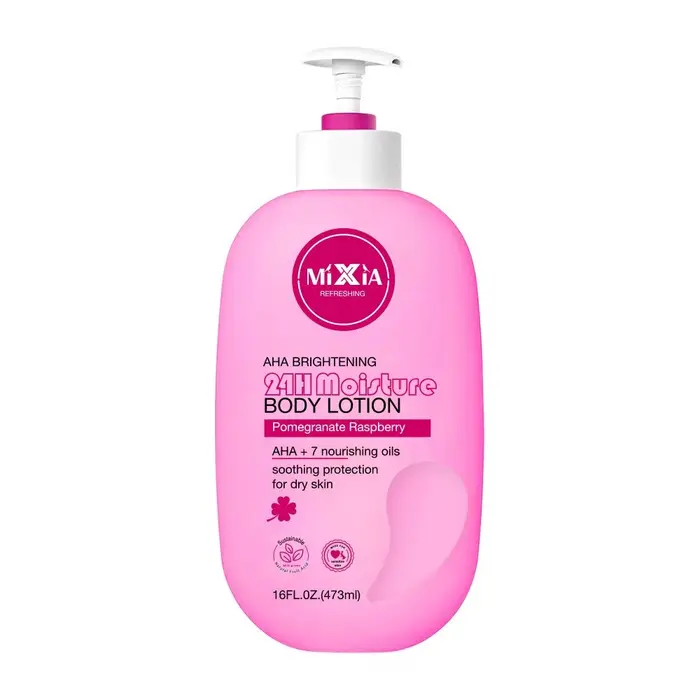 Lotion pour le corps au grenade vanille 24 heures d'humidité profonde légère et non grasse AHA produ