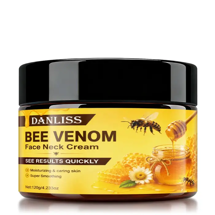 Crème visage et cou au venin d'abeille avec acide hyaluronique – Hydratant liftant, lissant et hydra