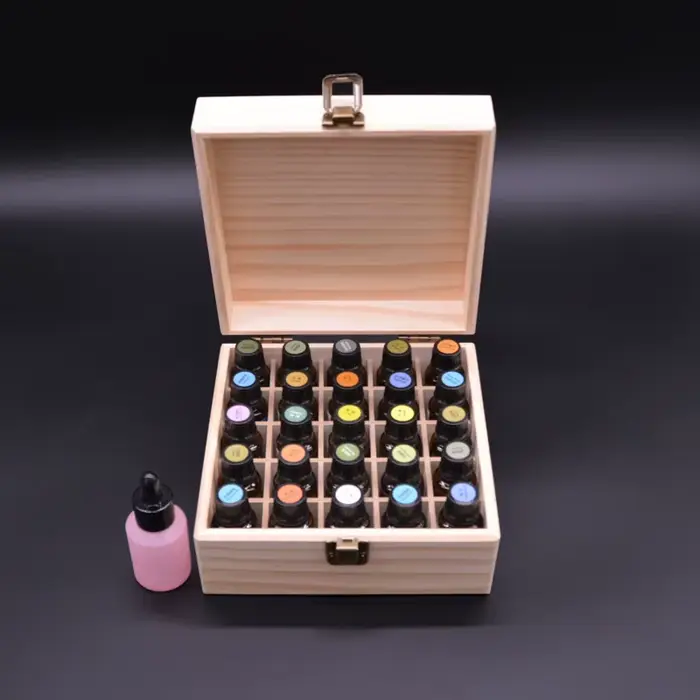 Boîte de rangement en bois pour huiles essentielles