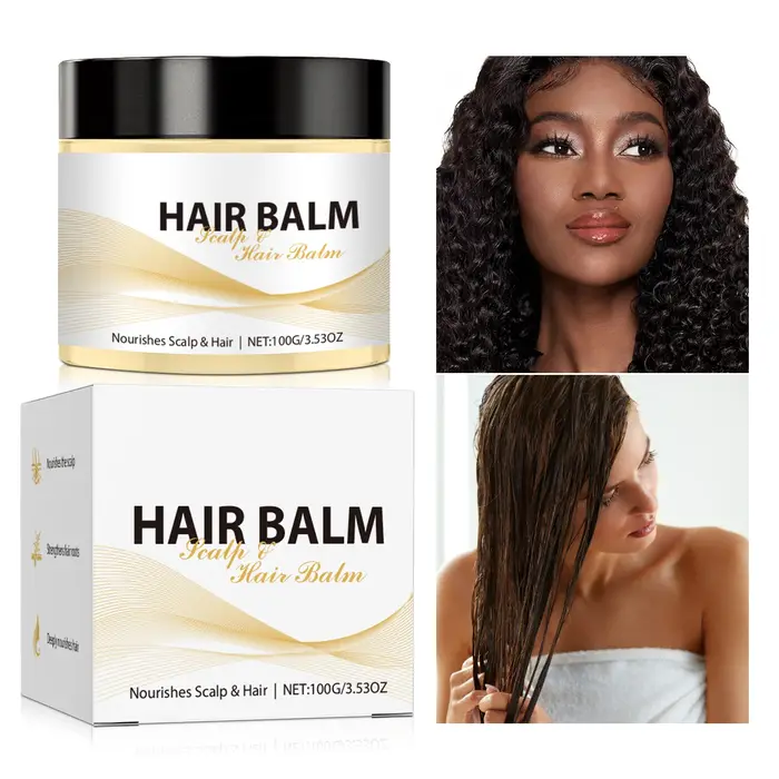 Baume capillaire pour cuir chevelu, 100g, nourrit, renforce les racines des cheveux, réduit les fris