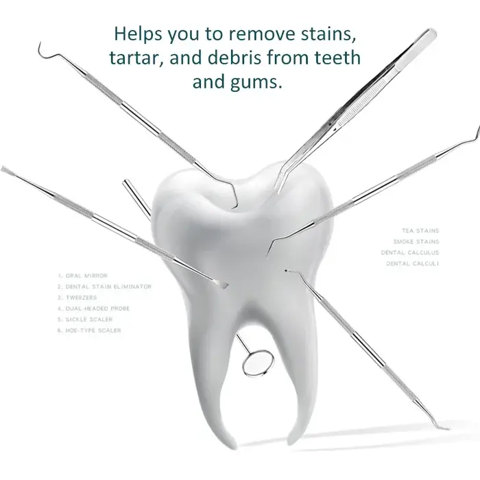 Outil de grattoir de cure-dents à double extrémité en acier inoxydable, explorer de sonde parodontal