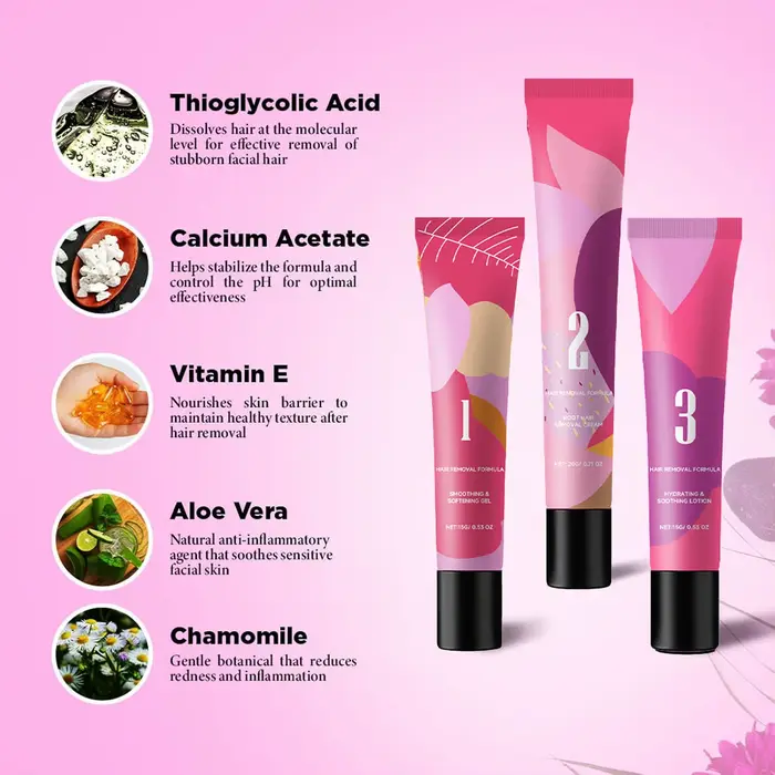 Kit de crème dépilatoire pour le visage pour femmes