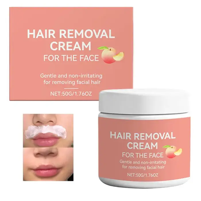 Crème dépilatoire pour le visage, crème dépilatoire naturelle à l'aloe vera, douce et à action rapid