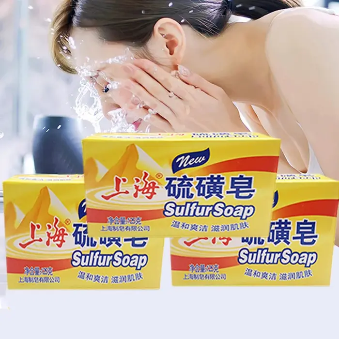 Savon au soufre solide naturel avec 10% de soufre, pour la douche et le lavage du visage pour une pe