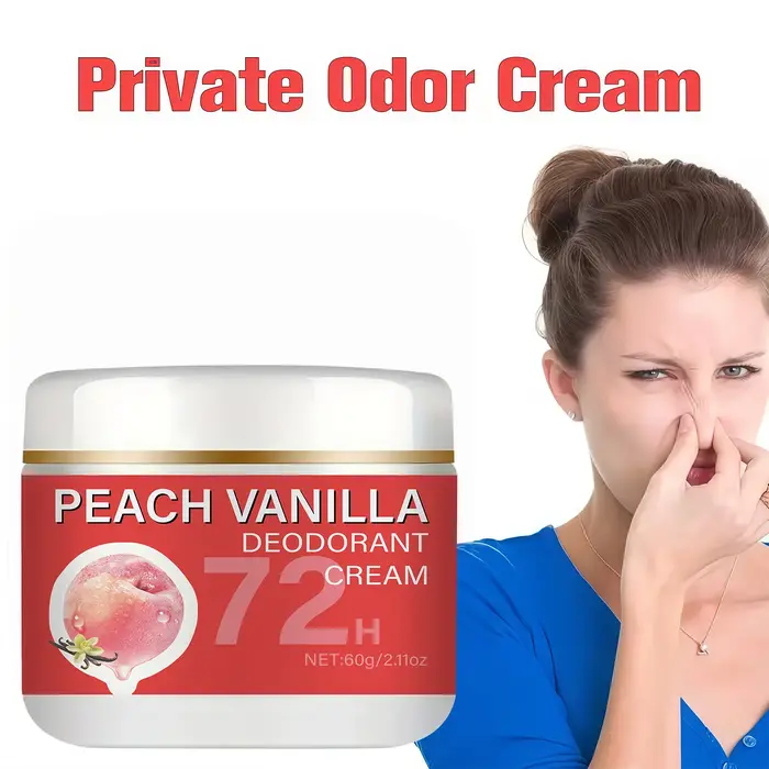 Crème déodorante pour les aisselles Peach - Fraîcheur longue durée 72 heures