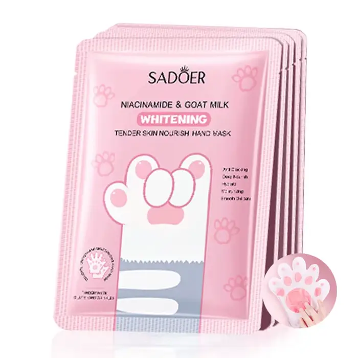 Masque pour les mains nourrissant au lait de chèvre, 5 paires, hydratant, raffermissant, éclaircissa