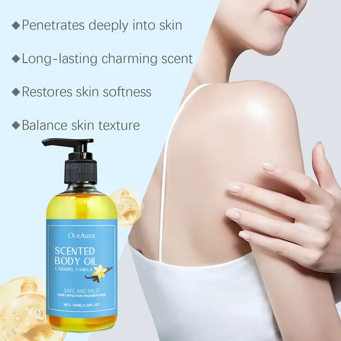 Huile de Massage corporel au caramel et vanille