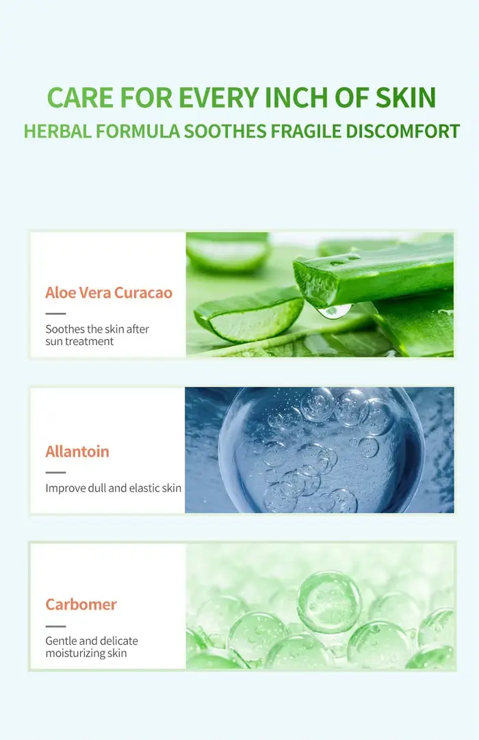 "Gel d'Aloe Vera Pure (300G) - 99% naturel pour le visage