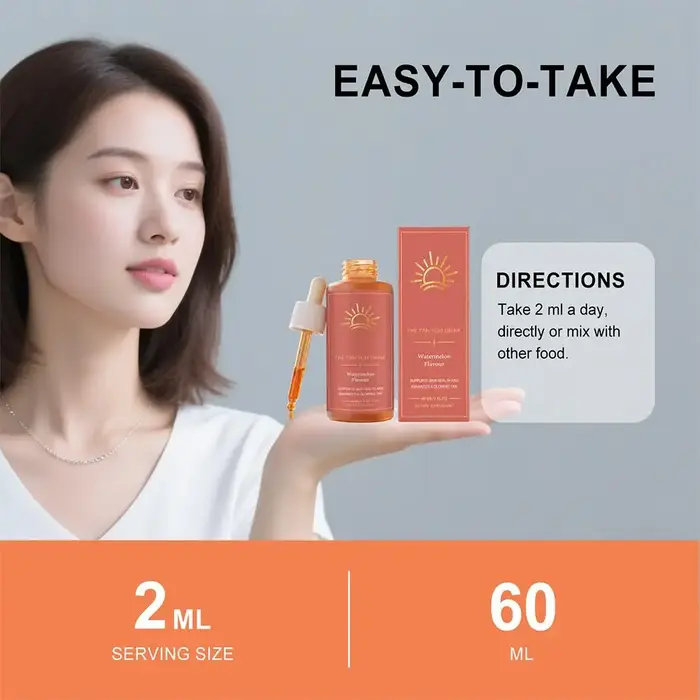 Gouttes autobronzantes à la pastèque 60 ml - Améliore la mélanine de la peau