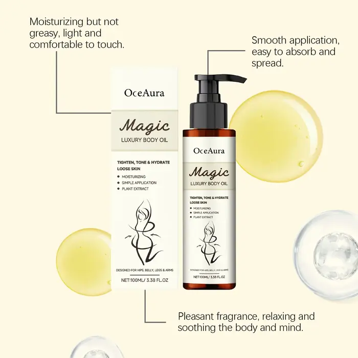 Huile Corporelle Luxe Magique Hydratation Profonde Peau Éclatante Lissante Raffermissante Éclaircissante Améliore le