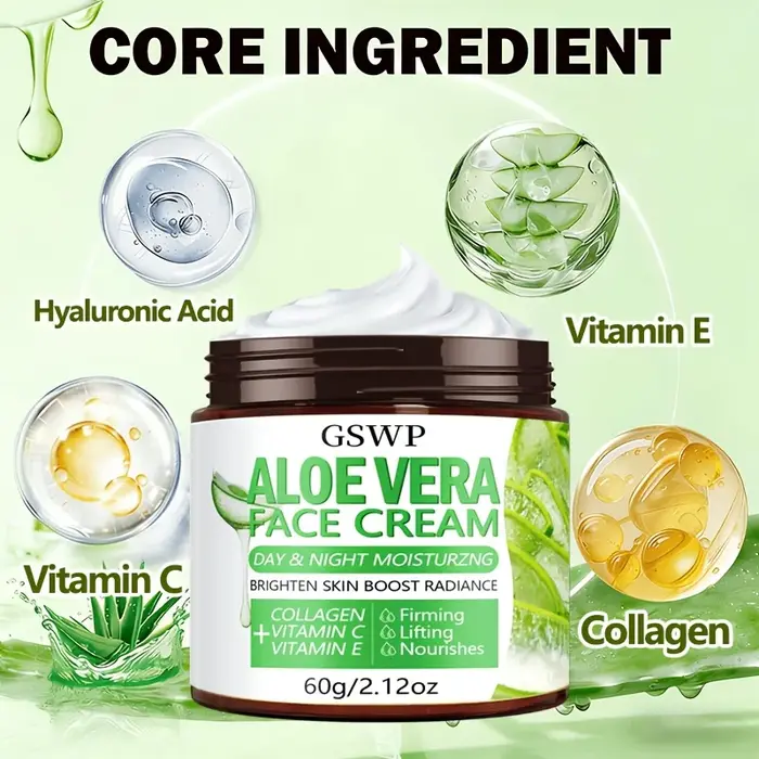 Crème hydratante à l'aloe vera GSWP. Hydrate jour et nuit