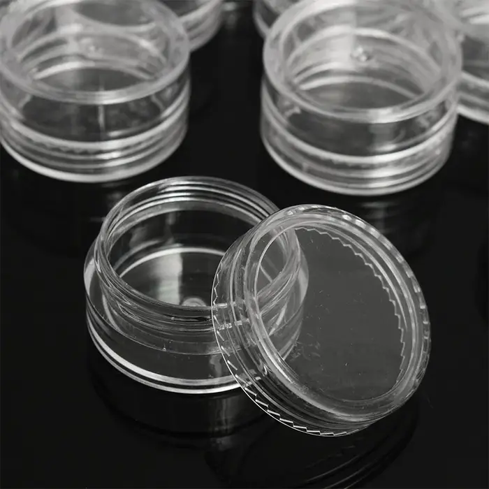 Pot à crème transparent pour échantillons