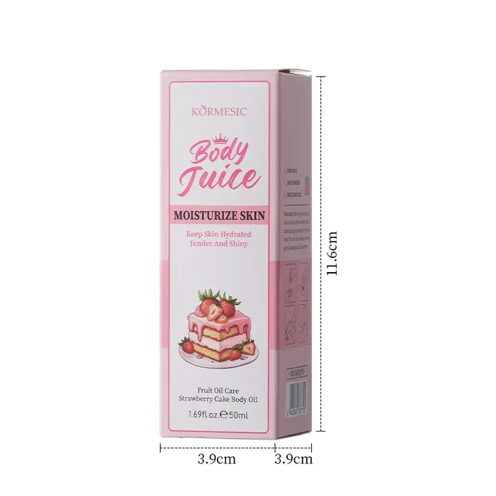 KORMESIC Huile corporelle gâteau aux fraises - Hydratant Hydratant Nourrissant Peau Parfum sucré lon