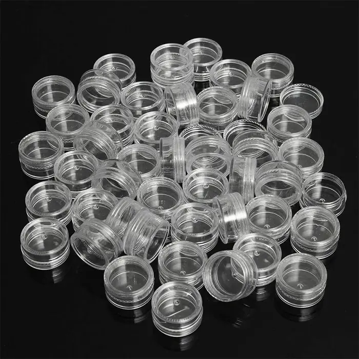 Pot à crème transparent pour échantillons, 50 pièces/lot, 5g, mini cosmétique, HI MANY, pour nail ar