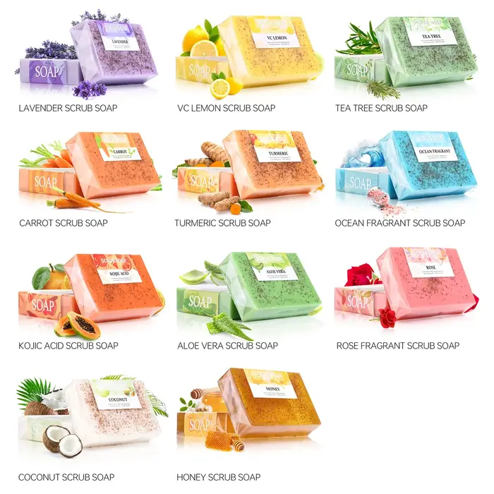 M + 100G savon de gommage aux particules de noix au miel naturel nettoie en douceur les Pores lavage du visage