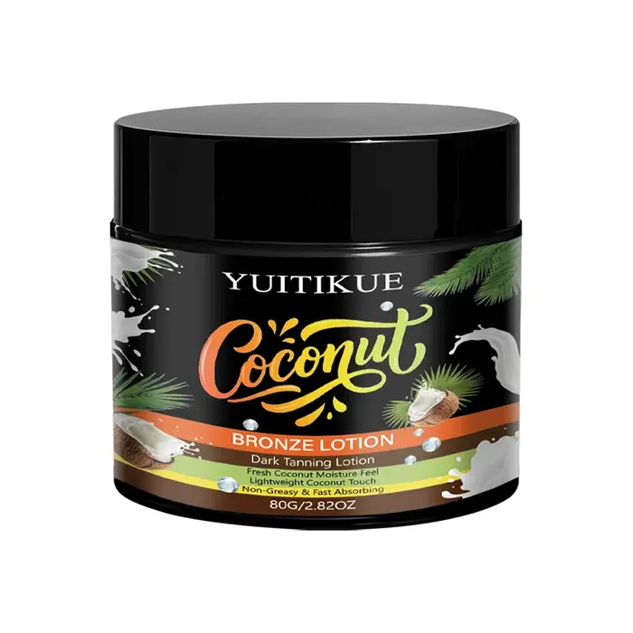 Lotion bronzante Yuitikue à la noix de coco, 80g, accélérateur de bronzage foncé avec hydratation à 