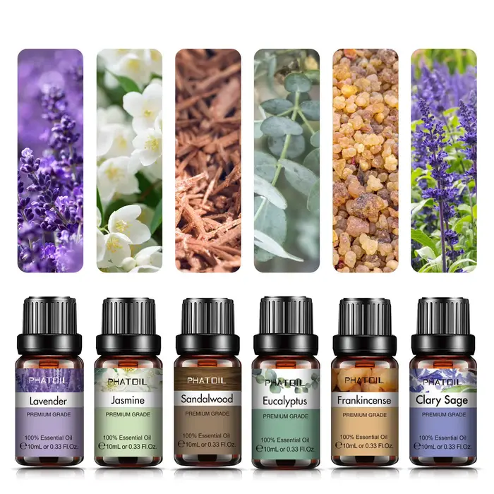 PHATOIL 10ml huiles essentielles de roses naturelles pures pour humidificateurs diffuseur Yoga méditation Ylang bergamote lavande vanille romarin