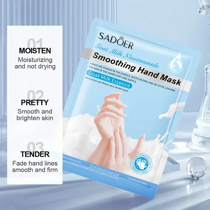 SADOER lait de chèvre hydratant masque pour les mains blanchissant nourrissant Anti-âge