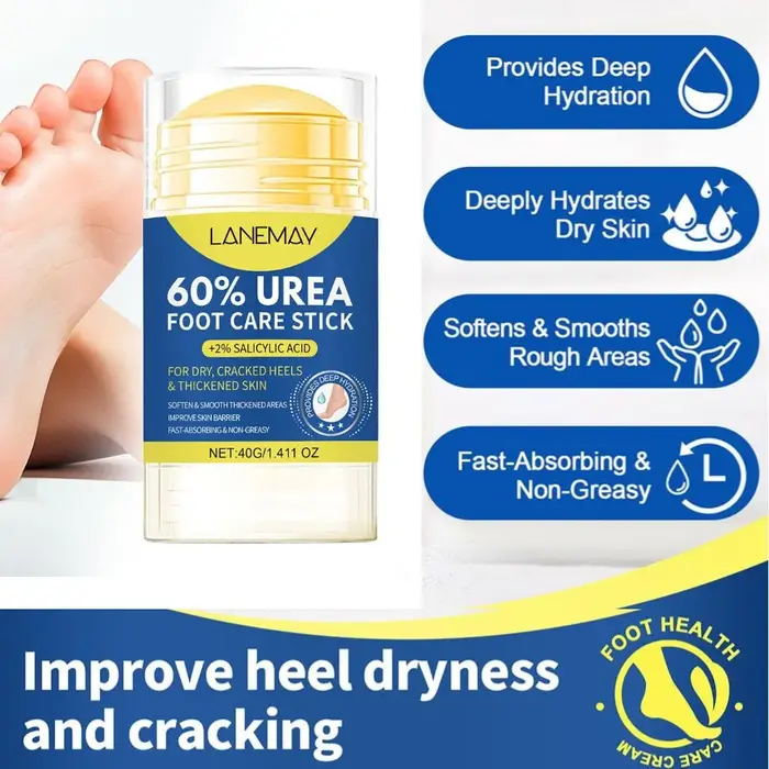 Crème hydratante pour les pieds à l'urée 40g – Répare les crevasses et les callosités des talons – Non grasse