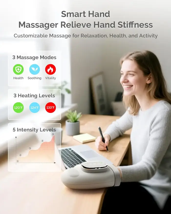 Masseur de mains avec compression par airbag