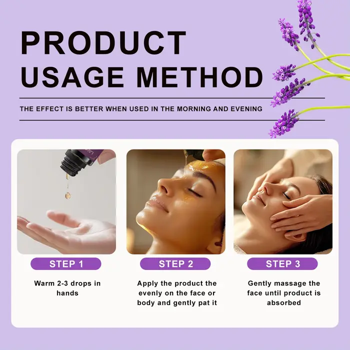 L'huile de massage à la lavande fournit un massage hydratant