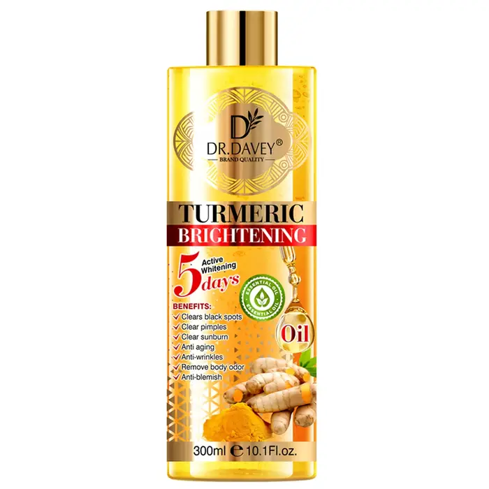 Huile corporelle au curcuma Dr.davey 300ml, hydratante et nourrissante pour la peau, avec une grande