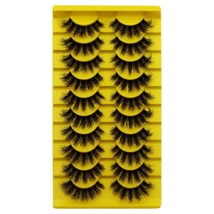 Faux cils moelleux russes, cils à bande 3D, maquillage désordonné, cils optiques moelleux, 10 paires