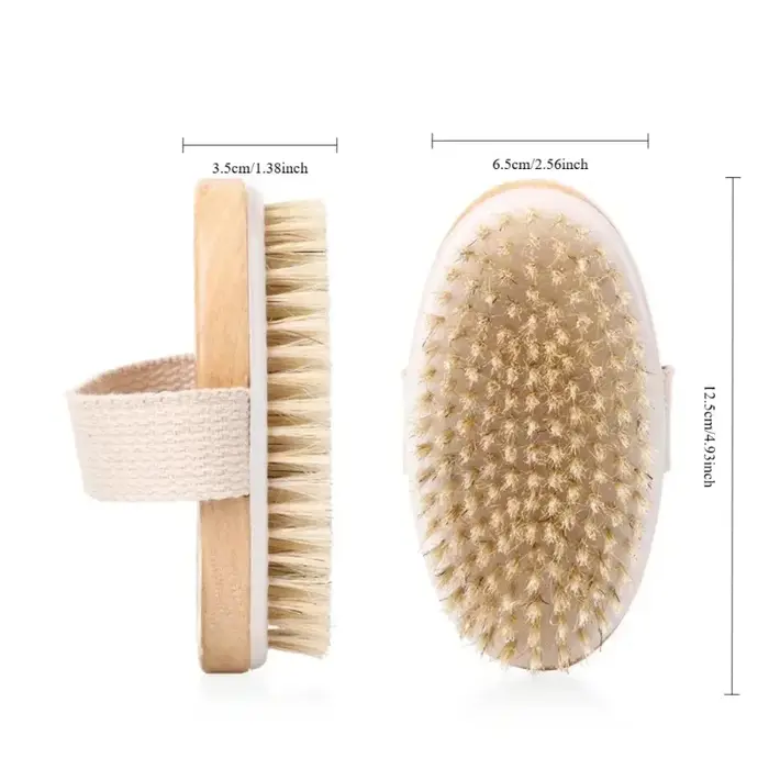 Brosse corporelle à poils naturels pour brossage à sec