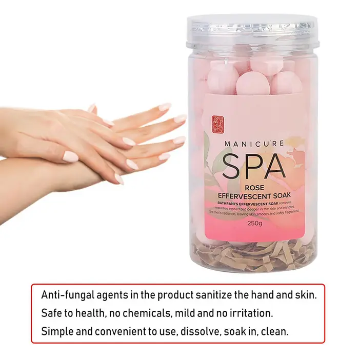 Boule de trempage effervescente pour manucure des ongles